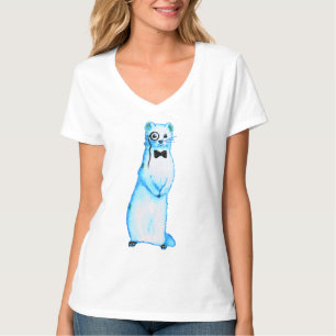 White Store Ermine Niedlich Ferret Lover Kunst, Di T-Shirt