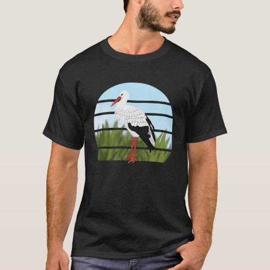 White Stork Bird Bird Birdwatcher Animal Biologist T-Shirt (Vorderseite)