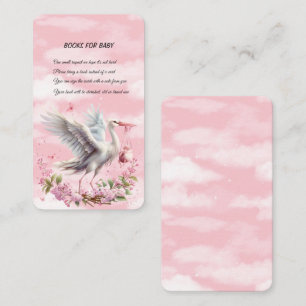 White Stork Pink Baby Girl Book Request Begleitkarte