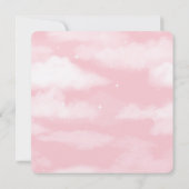 White Stork Pink Baby Girl Einladung (Rückseite)