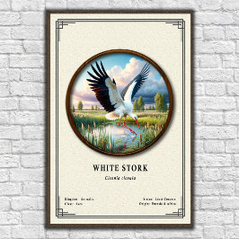 White Stork Zoology Series Poster