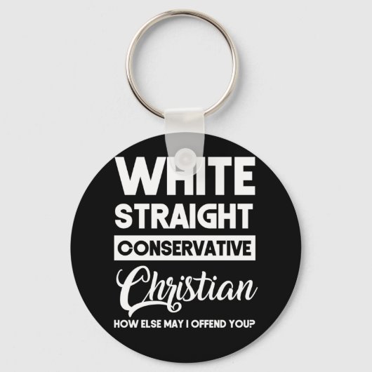 White Straight Konservative Christlich Offensive Schlüsselanhänger (Vorderseite)
