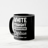 White Straight Konservative Christlich Offensive Tasse (Vorderseite Links)