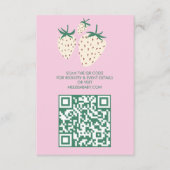 White Strawberry Niedlich Pineberry BABY SHOWER QR Begleitkarte (Vorderseite)
