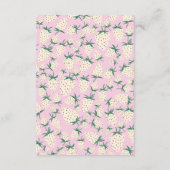 White Strawberry Niedlich Pineberry BABY SHOWER QR Begleitkarte (Rückseite)