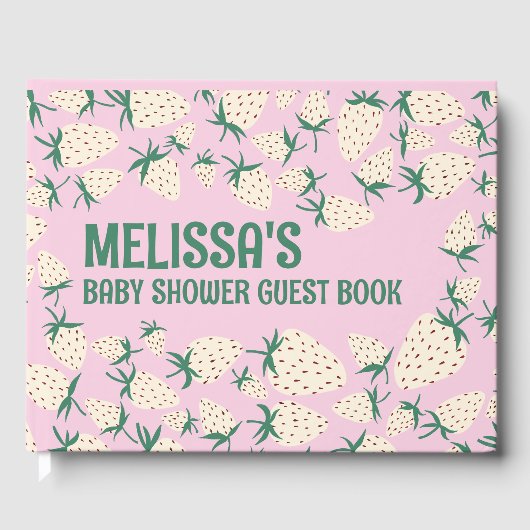 White Strawberry Niedlich Pineberry CUSTOM BABY SH Gästebuch (Vorderseite)