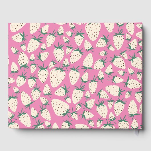 White Strawberry Niedlich Pineberry CUSTOM BABY SH Gästebuch (Rückseite)