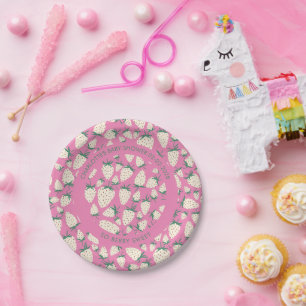 White Strawberry Niedlich Pineberry CUSTOM BABY SH Pappteller