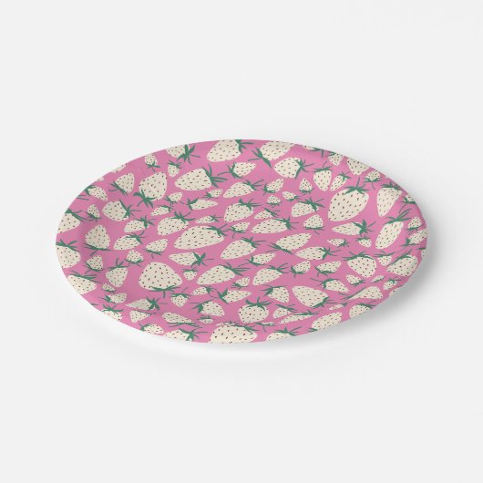 White Strawberry Niedlich Pineberry CUSTOM BABY SH Pappteller (Schrägansicht)