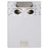 White String Lights Gold Makeuyes Lashes Modern Klemmbrett (Vorderseite)