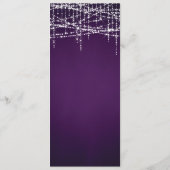 White String Lights on Royal Lila Menükarte (Rückseite)