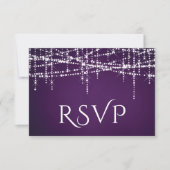 White String Lights on Royal Lila RSVP Karte (Vorderseite)