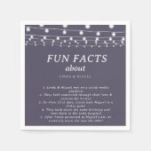 White String Lights Trivia Fun Fakten Hochzeit Serviette (Vorderseite)