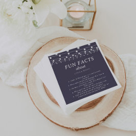 White String Lights Trivia Fun Fakten Hochzeit Serviette