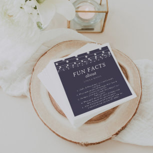 White String Lights Trivia Fun Fakten Hochzeit Serviette