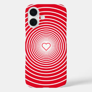 White Striped Red iPhone Case mit Herz