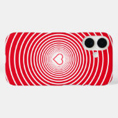 White Striped Red iPhone Case mit Herz (Rückseite (Horizontal))
