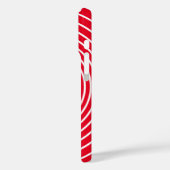 White Striped Red iPhone Case mit Herz (Rückseite / Links)