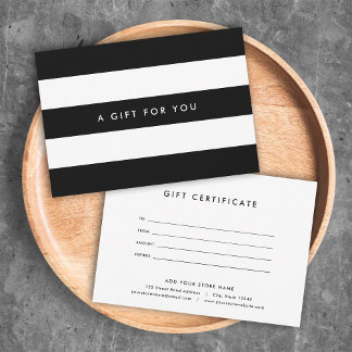 White Stripes & Custom Color Gift Certificate
