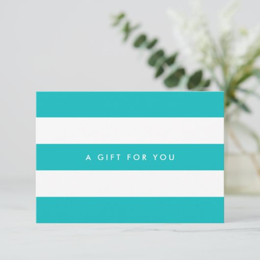 White Stripes & Custom Color Gift Certificate (Stehend Vorderseite)