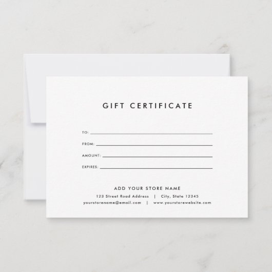White Stripes & Custom Color Gift Certificate (Rückseite)