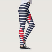 White Stripes Red Tick Mark Leggings (Rechts)