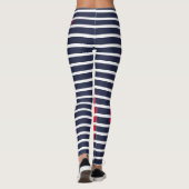 White Stripes Red Tick Mark Leggings (Rückseite)