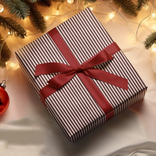 White Stripes Weihnachtsfarbe Eleganter einfacher Geschenkpapier