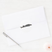 White Sturgeon Gyotaku-40-Item Runder Aufkleber (Umschlag)