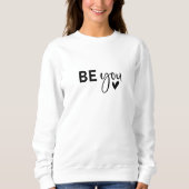 White Stylish Sei du Print Sweatshirt (Vorderseite)