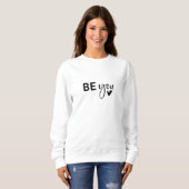 White Stylish Sei du Print Sweatshirt (Vorne ganz)