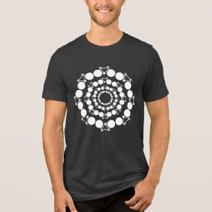white stylized bicycles in circles Tri-Blend shirt