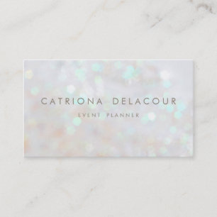 White Subtile Glitzer Bokeh Business Card Visitenkarte