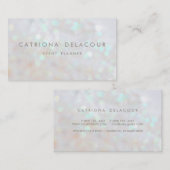 White Subtile Glitzer Bokeh Business Card Visitenkarte (Vorne/Hinten)