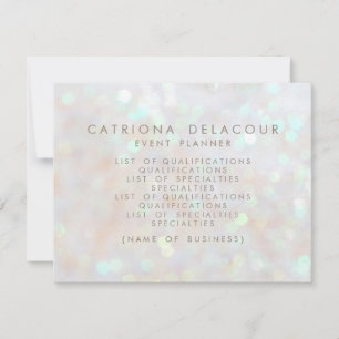 White Subtile Glitzer Bokeh Business Flyer Card