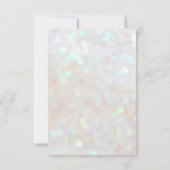 White Subtle Glitzer Bokeh Wedding RSVP Card (Rückseite)