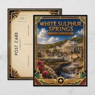 White Sulphur Springs West Virginia Vintage Art De Postkarte