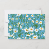 White Summer Daisies for Wedding RSVP Karte (Rückseite)
