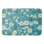 White Summer Daisies on Aqua Badematte (Vorderseite)