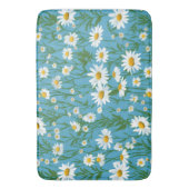White Summer Daisies on Aqua Badematte (Vorderseite Vertikal)