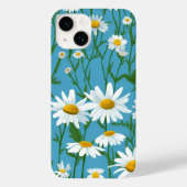 White Summer Daisies on Aqua Case-Mate iPhone Hülle (Rückseite)