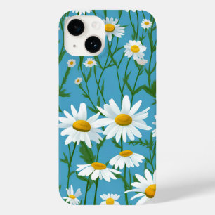 White Summer Daisies on Aqua Case-Mate iPhone 14 Hülle