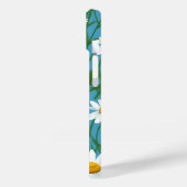 White Summer Daisies on Aqua Case-Mate iPhone Hülle (Rückseite / Links)