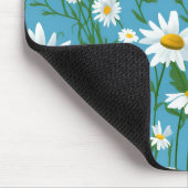 White Summer Daisies on Aqua Mousepad (Ecke)