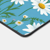 White Summer Daisies on Aqua Schreibtischunterlage (Ecke)