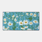 White Summer Daisies on Aqua Schreibtischunterlage (Vorderseite)