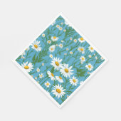 White Summer Daisies on Aqua Serviette (Ecke)