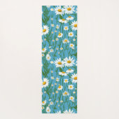White Summer Daisies On Aqua Yogamatte (Rückseite)