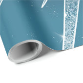 White Sun Moon Mandala Blue Gradient Design Geschenkpapier (Rolleneckpunkt)