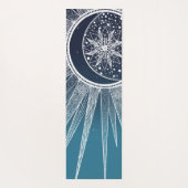 White Sun Moon Mandala Blue Gradient Design Yogamatte (Rückseite)